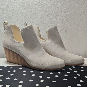 Toms Cream Suede Wedge Shoes